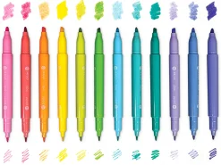Pastel Dual-Tip Markers - Set of 12