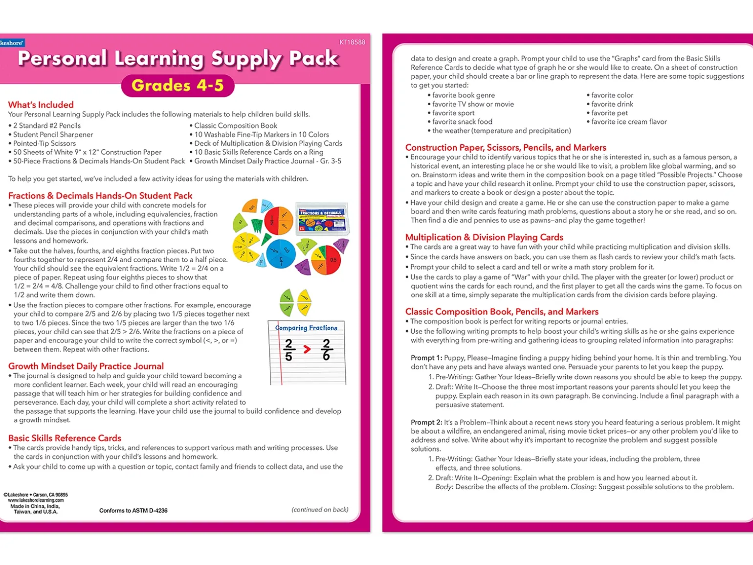 Personal Learning Supply Pack – Gr. 4-5