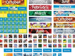 Photo Card Calendar Bulletin Board Set