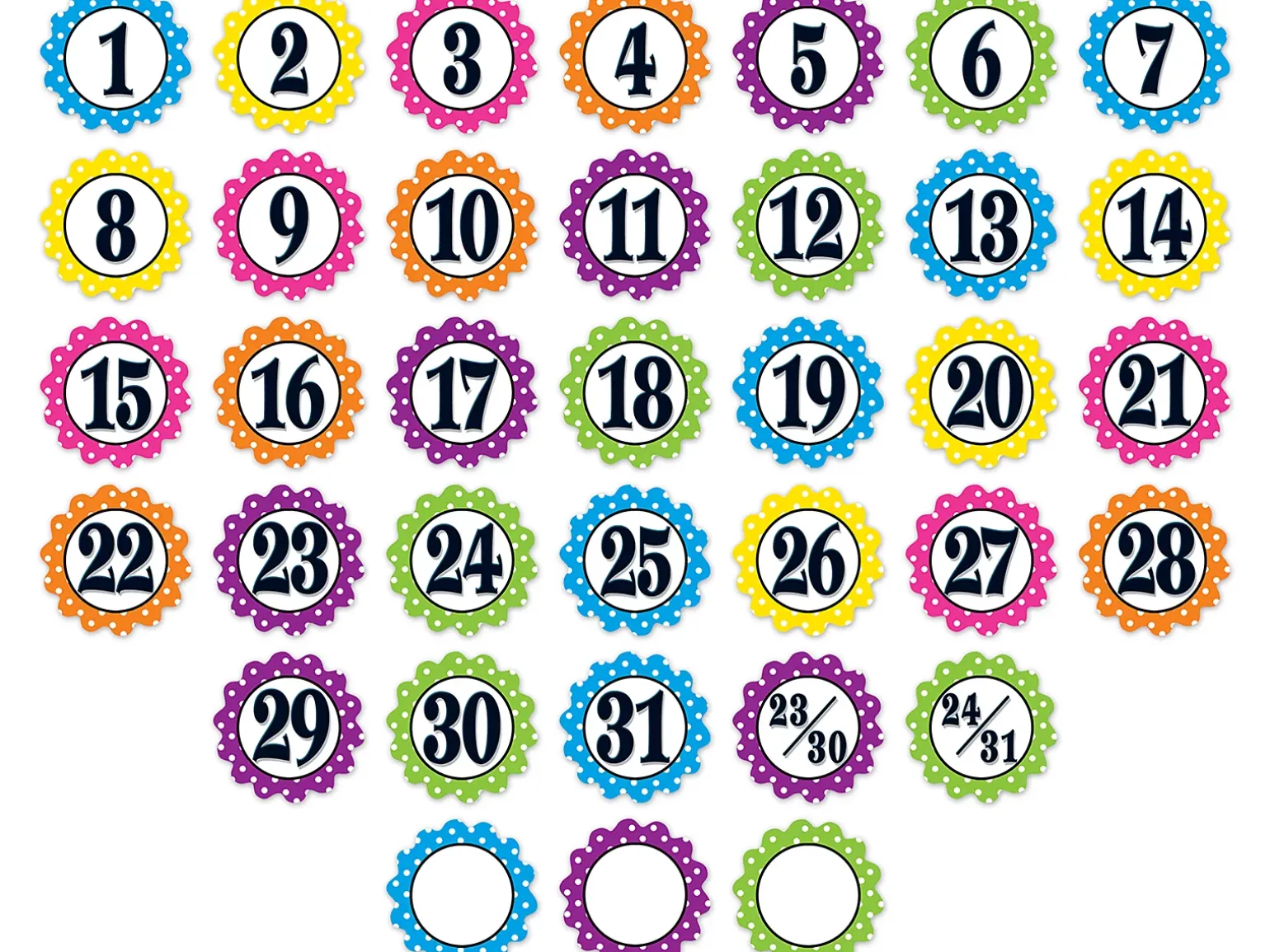 Polka Dot Calendar Mini Accents
