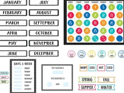 Pop of Color Calendar Bulletin Board Set