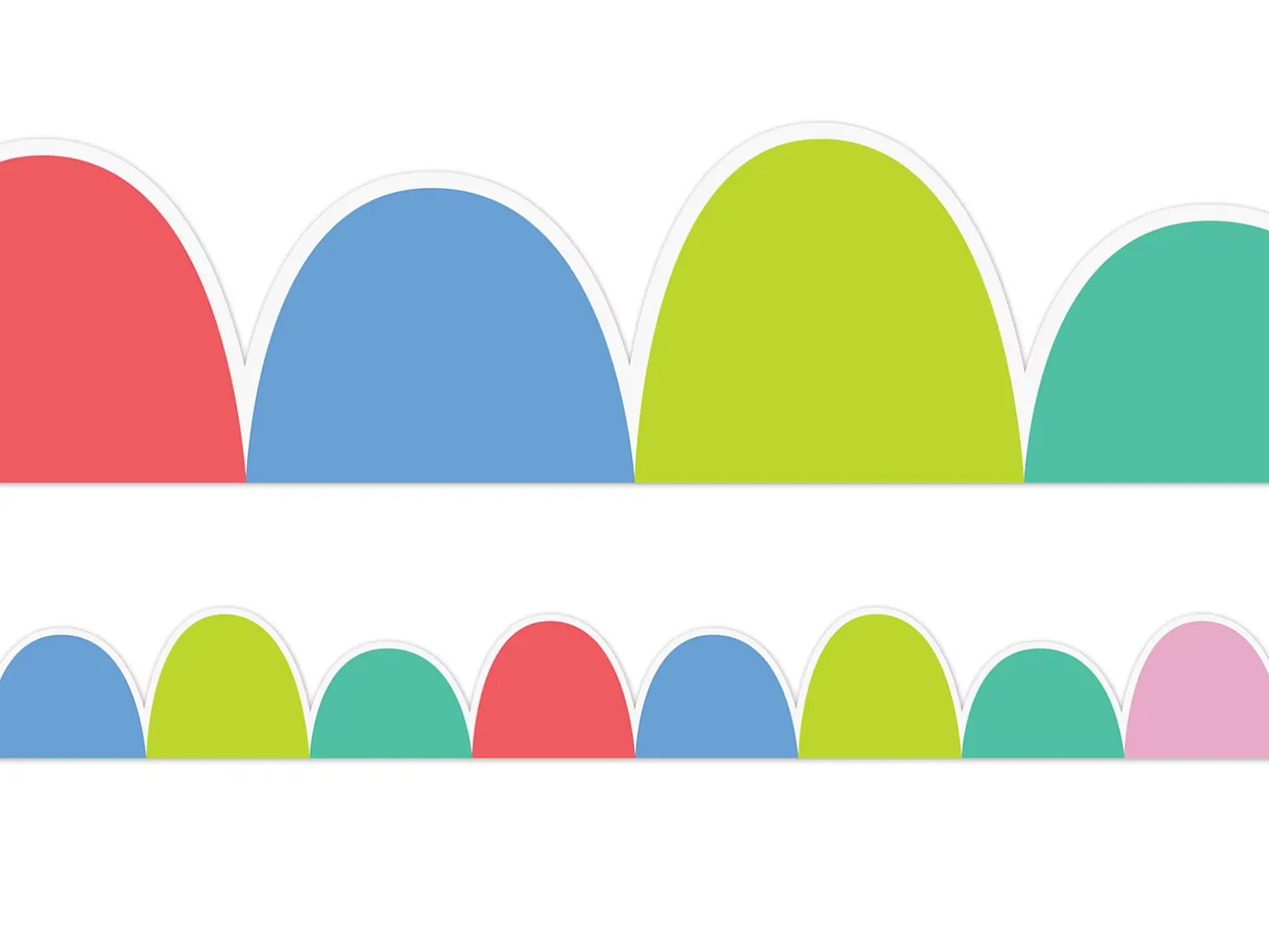 Rainbow Doodles Scalloped Border