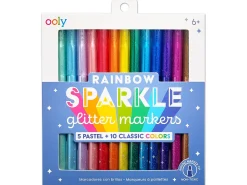 Rainbow Sparkle Glitter Markers - Set of 15