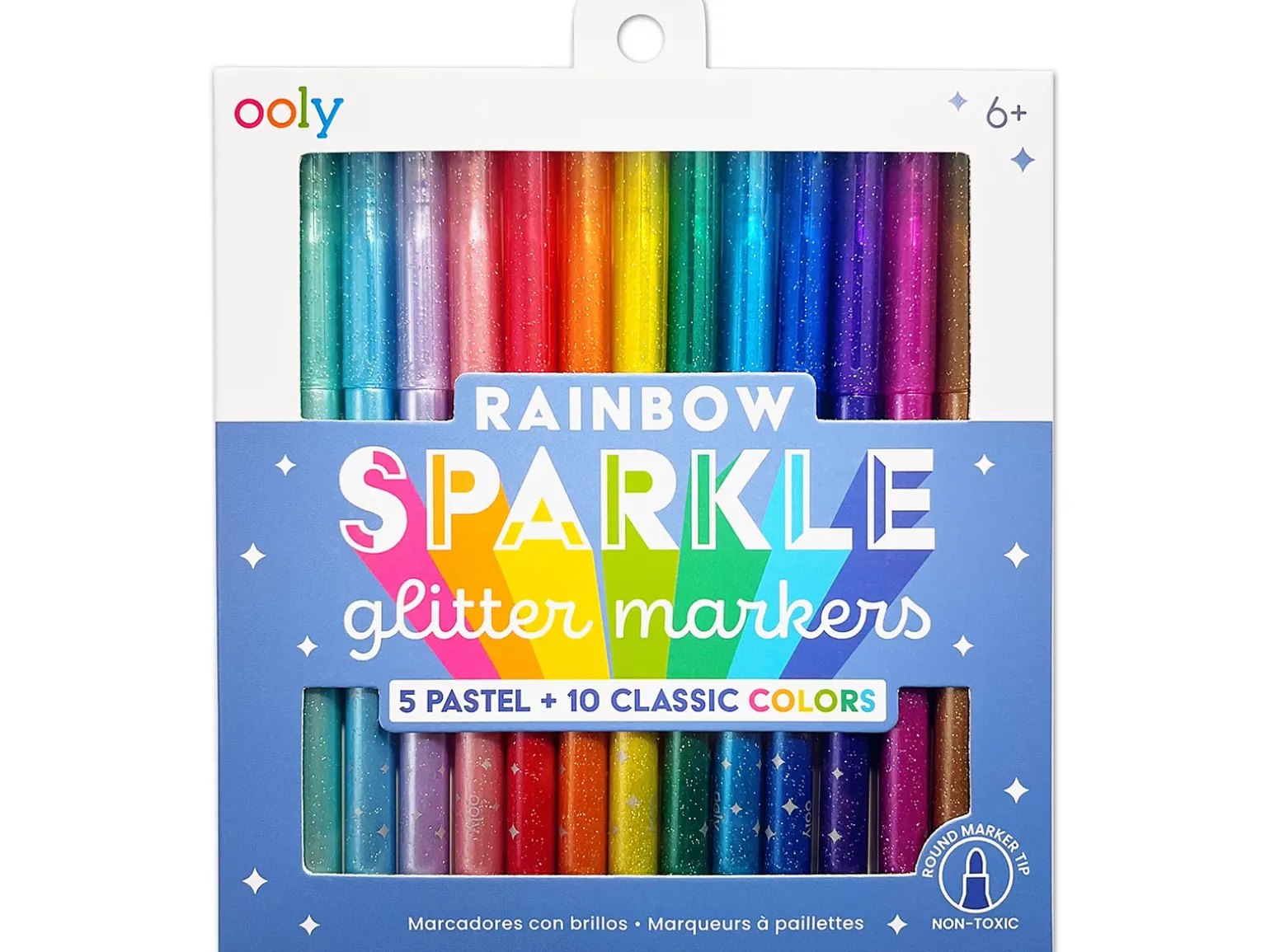 Rainbow Sparkle Glitter Markers - Set of 15