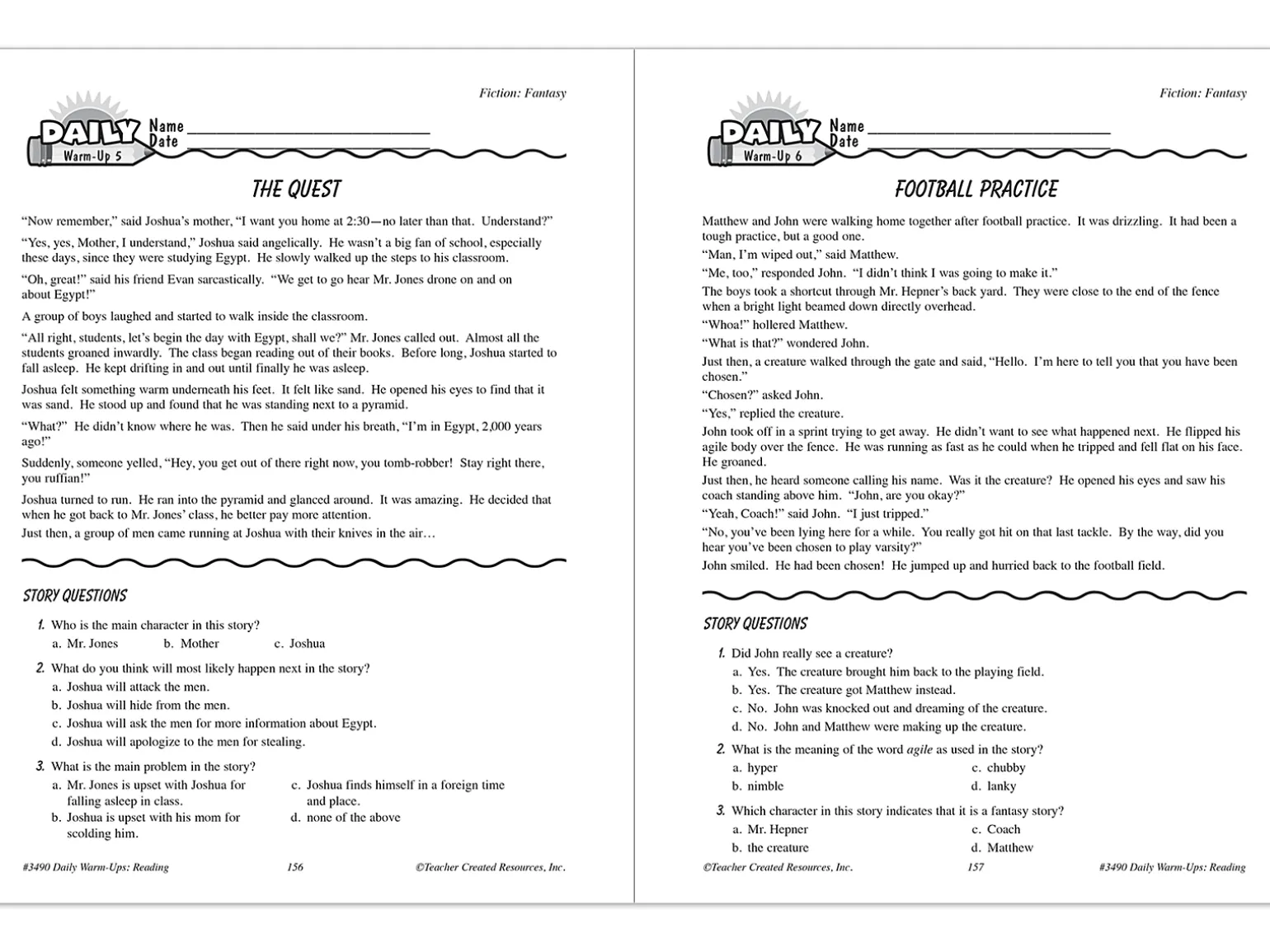 Reading Daily Warm-Ups Workbook - Gr. 4