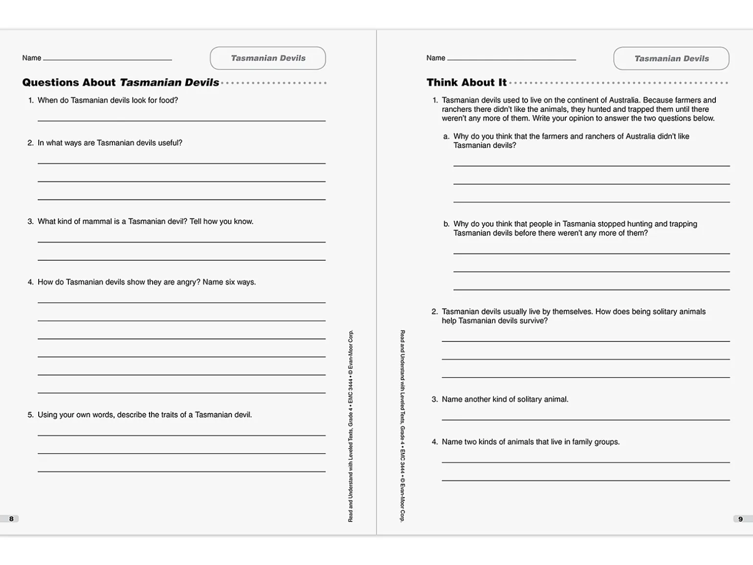 Read & Understand with Leveled Texts Workbook - Gr. 4
