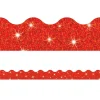 Red Sparkle Scalloped Border