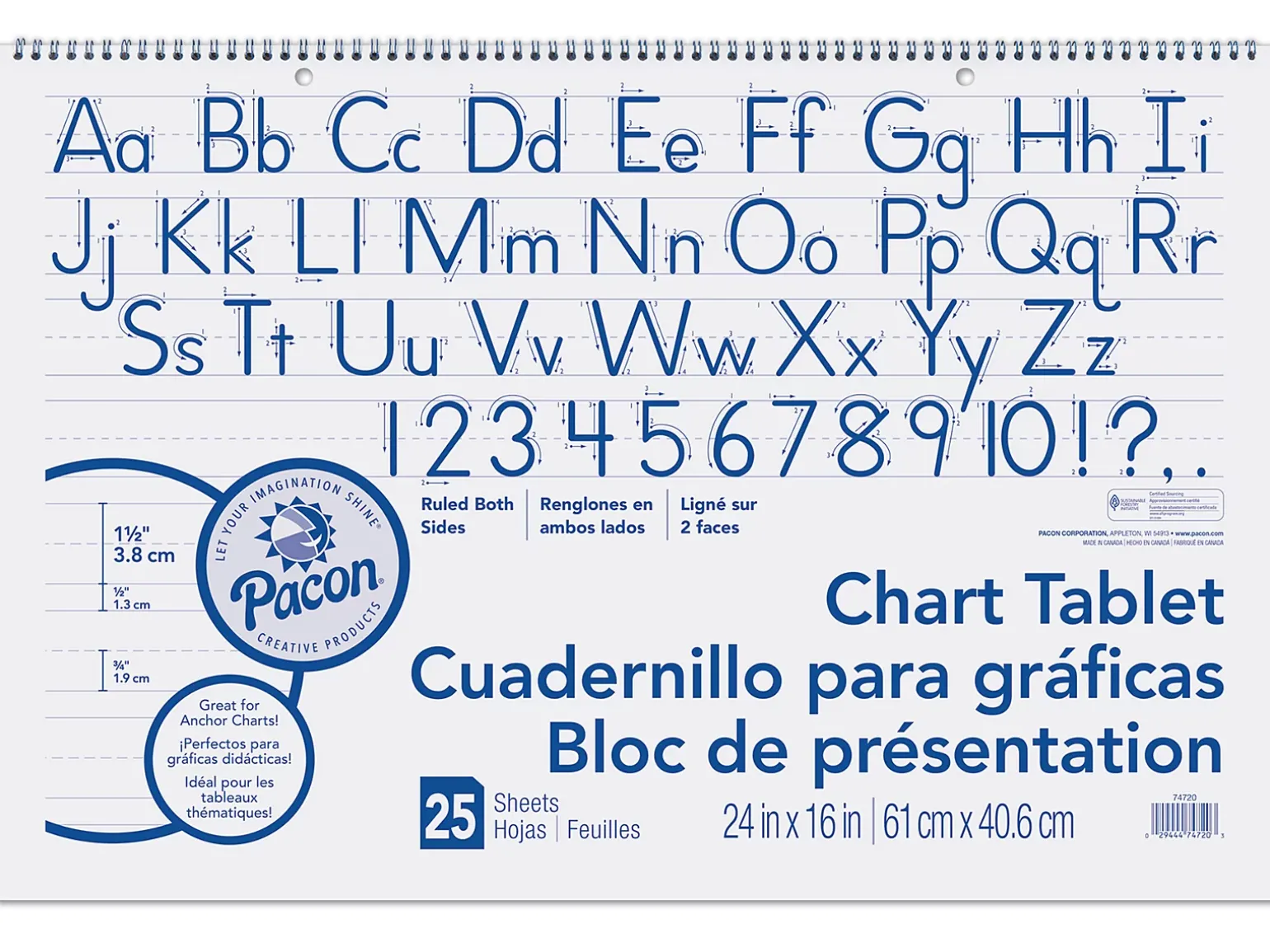 1 1/2" Ruled Chart Tablets