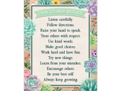 Rustic Bloom Classroom Rules Poster