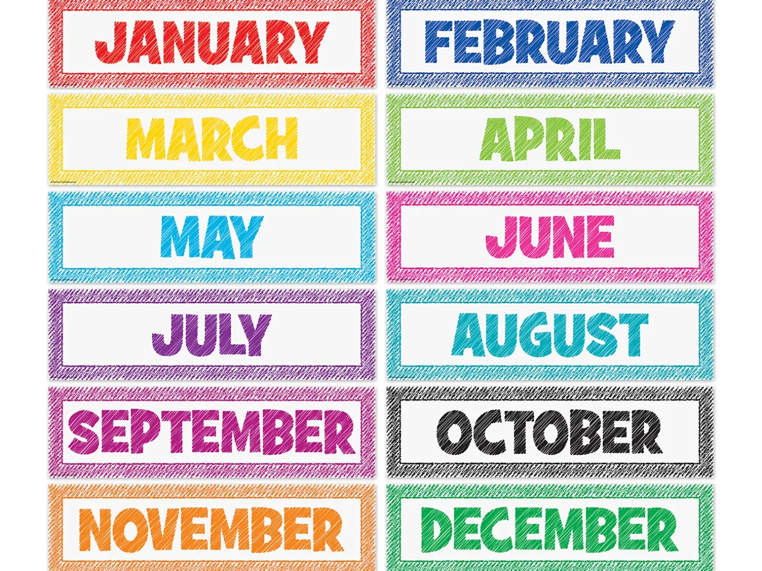 Scribble Months of the Year Bulletin Board Set