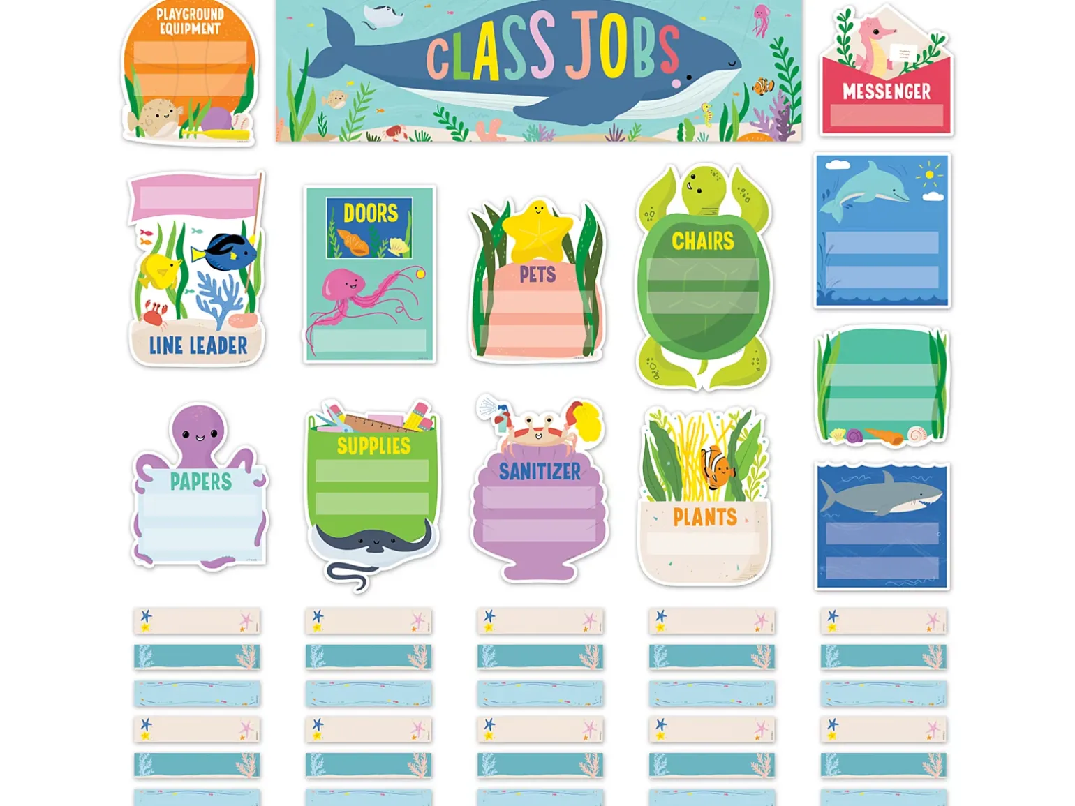 Sea Friends Classroom Jobs Bulletin Board Set