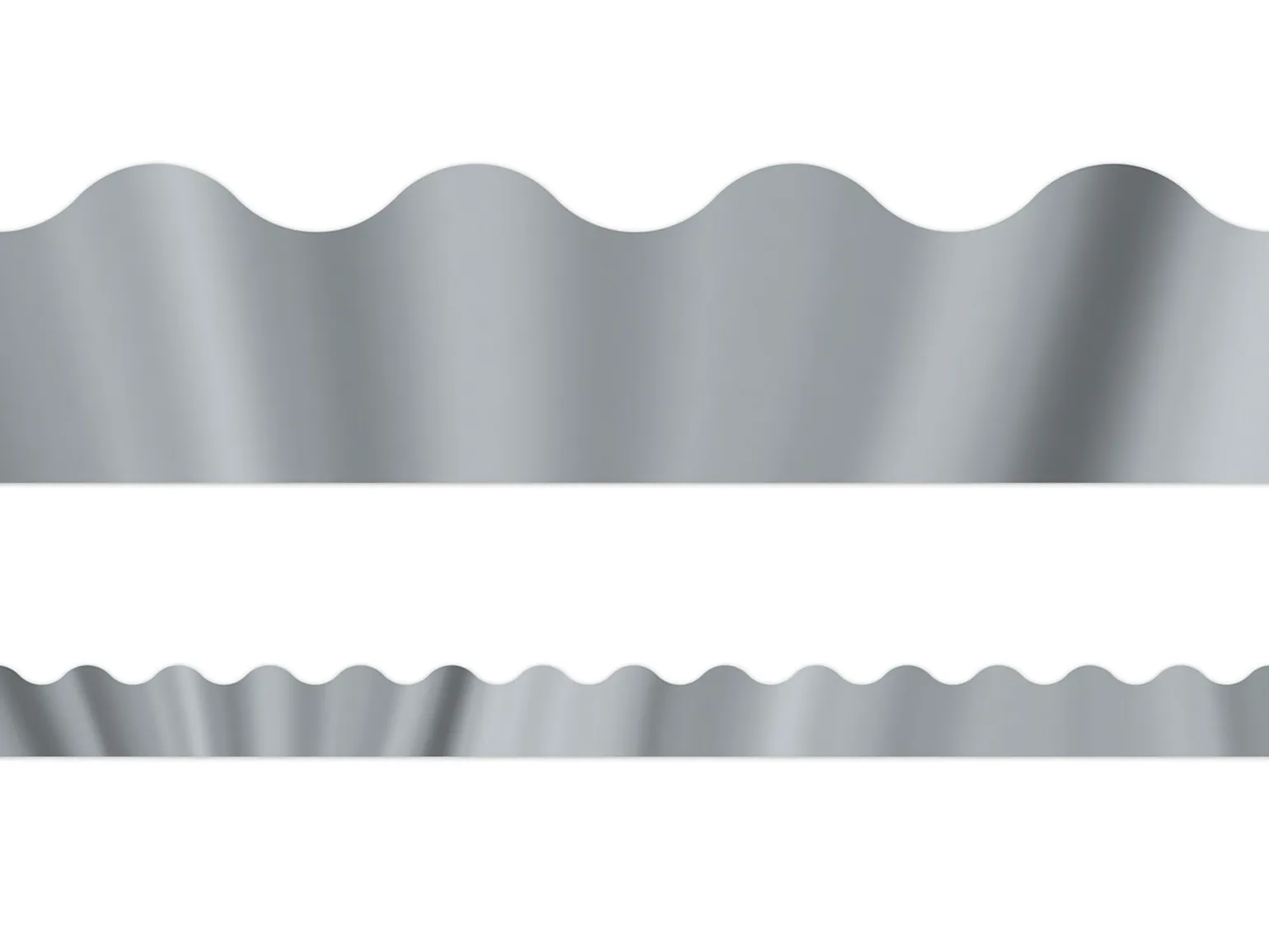 Silver Metallic Scalloped Border