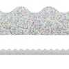 Silver Sparkle Scalloped Border