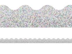 Silver Sparkle Scalloped Border