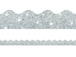 Silver Sparkle Scalloped Border