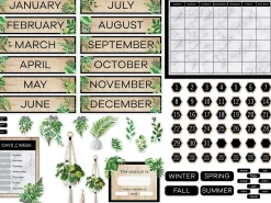 Simply Boho Calendar Bulletin Board Set