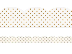 Simply Boho Gold Polka Dot Scalloped Border