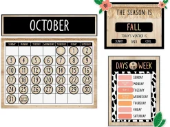 Simply Safari Calendar Bulletin Board Set