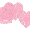 Small Pink Paper Heart Doilies - Set of 100