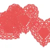 Small Red Paper Heart Doilies - Set of 100