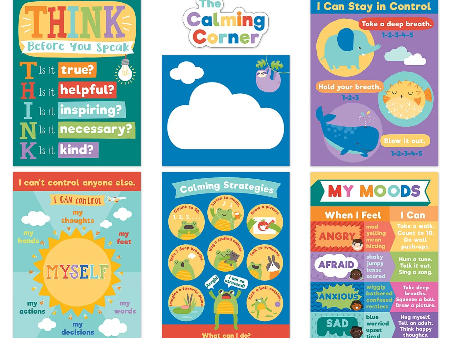 Social-Emotional Calming Strategies Bulletin Board Set