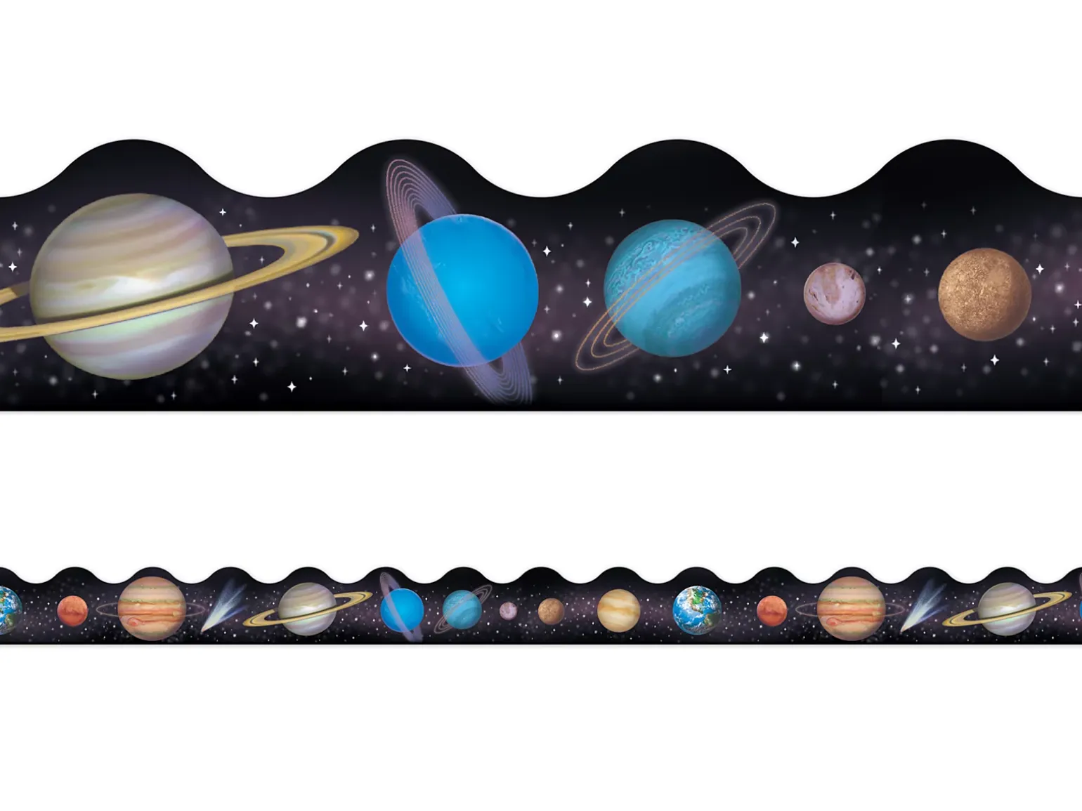 Solar System Scalloped Border