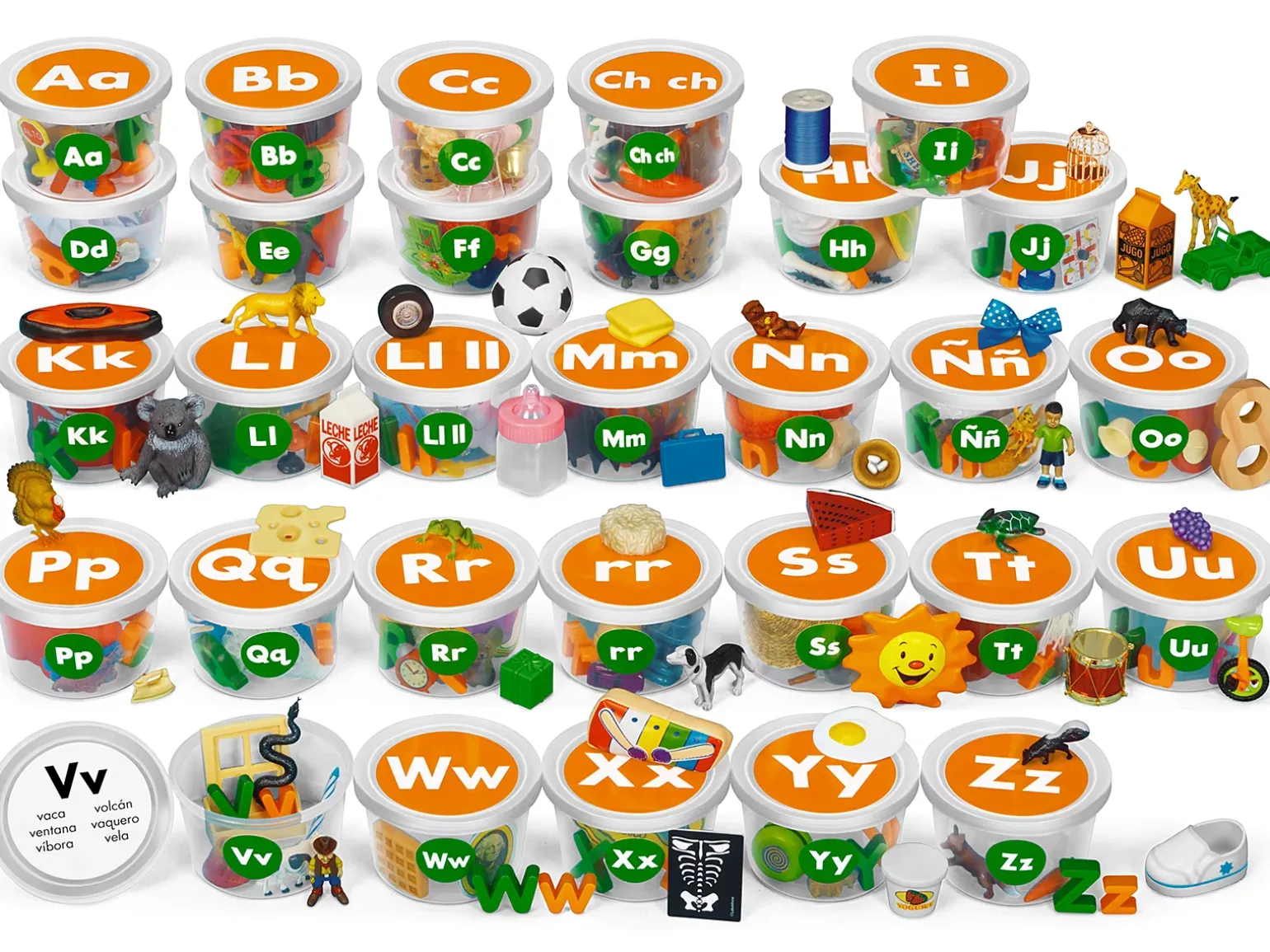 Spanish Alphabet Teaching Tubs