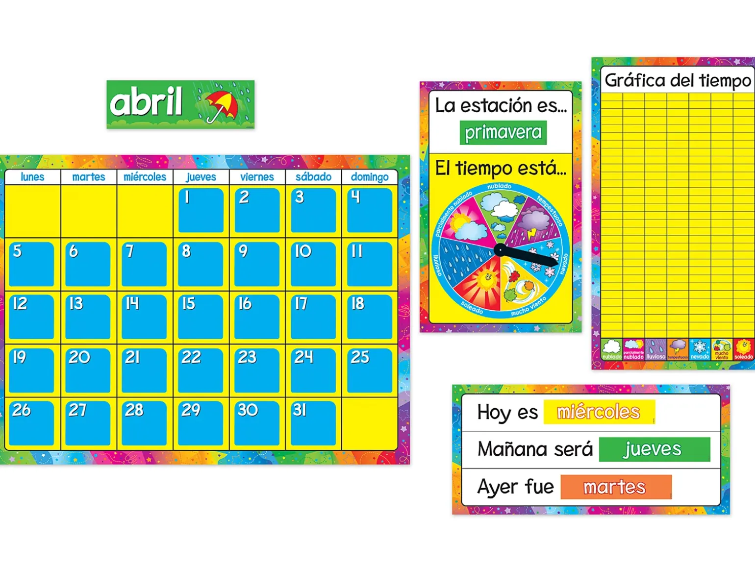 Spanish Calendario Anual Bulletin Board Set