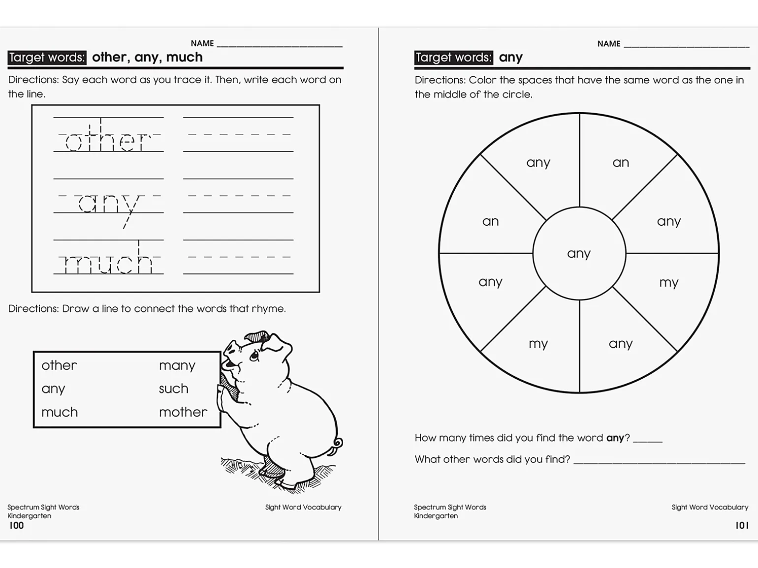 Spectrum® Sight-Words Workbook - Kindergarten
