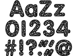 Stars on Black 4" Punch-Out Letters