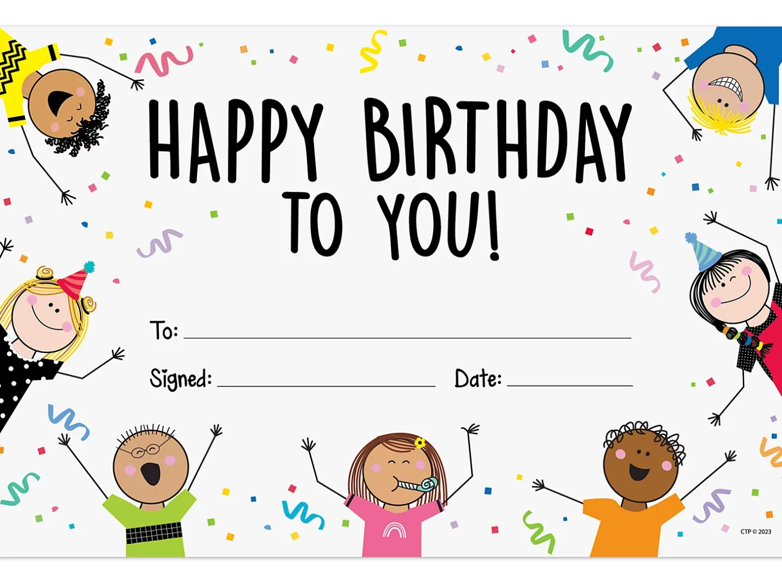 Stick Kids Birthday Certificates