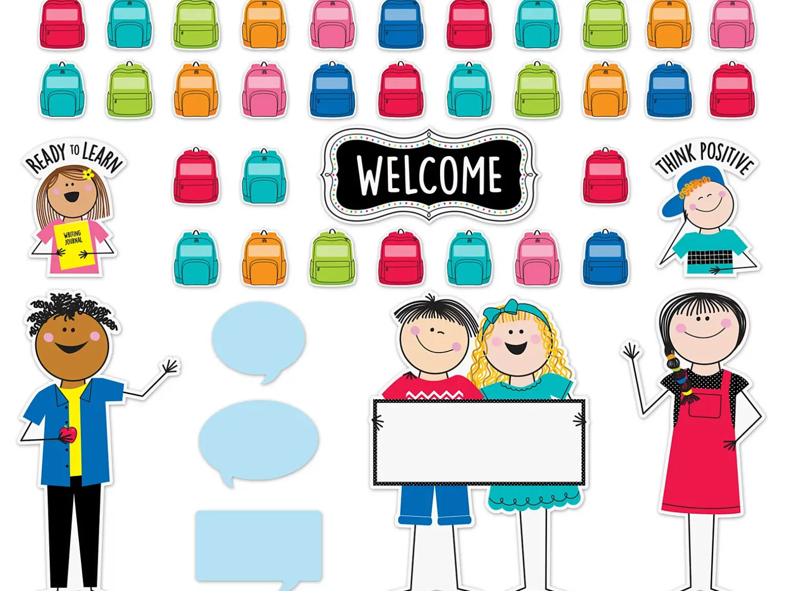 Stick Kids Welcome Bulletin Board Set