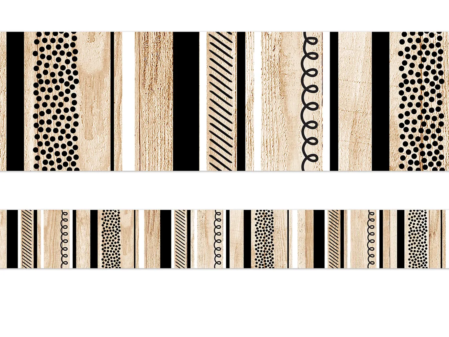 Stripes & Doodles Wood Border