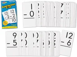 Subtraction 0-12 Flash Cards- 91 Cards