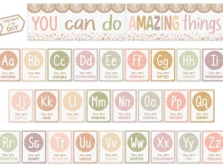 Terrazzo Tones Alphabet Card Affirmations Bulletin Board Set