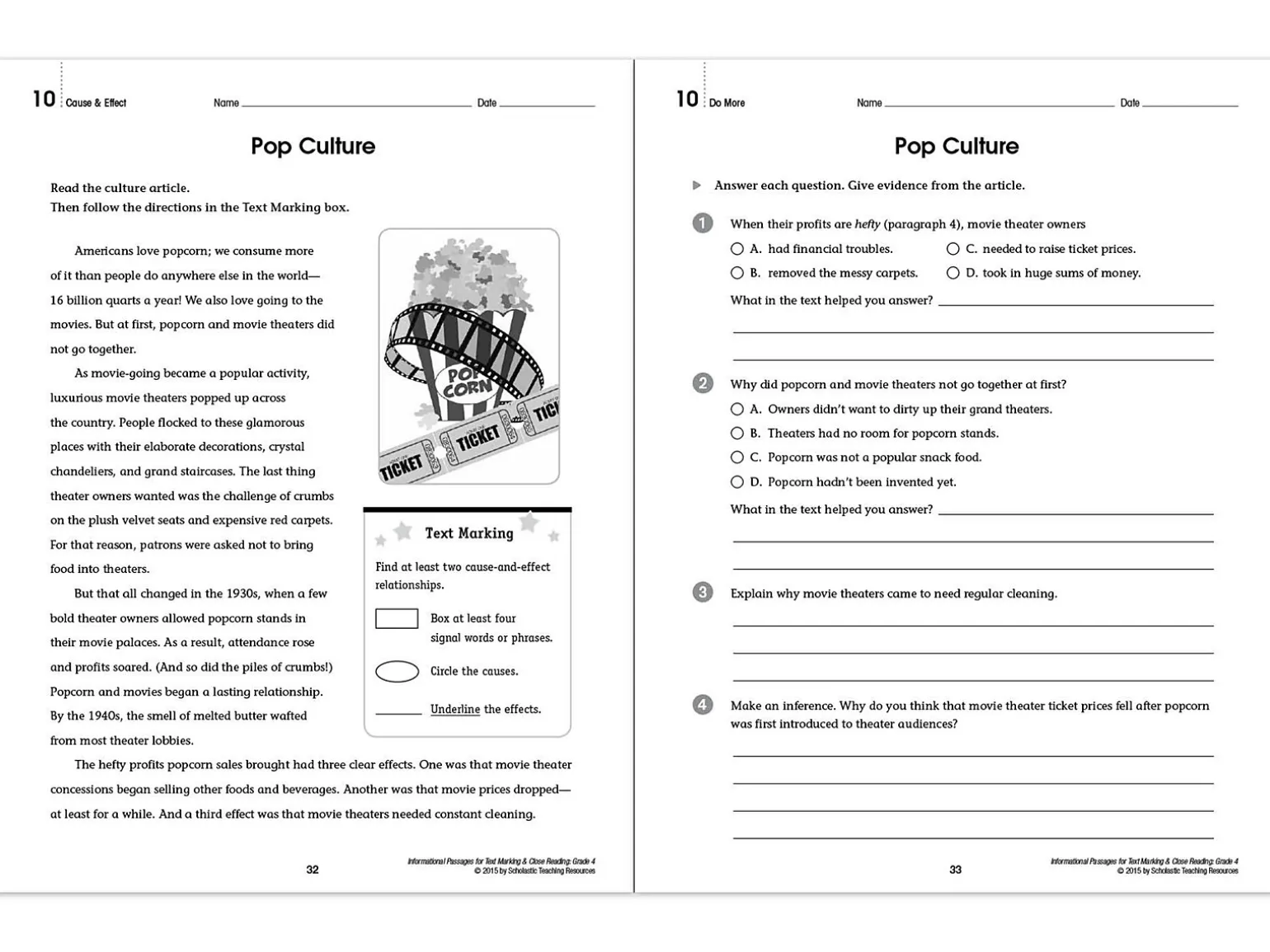Text Marking & Close Reading Workbook - Gr. 4