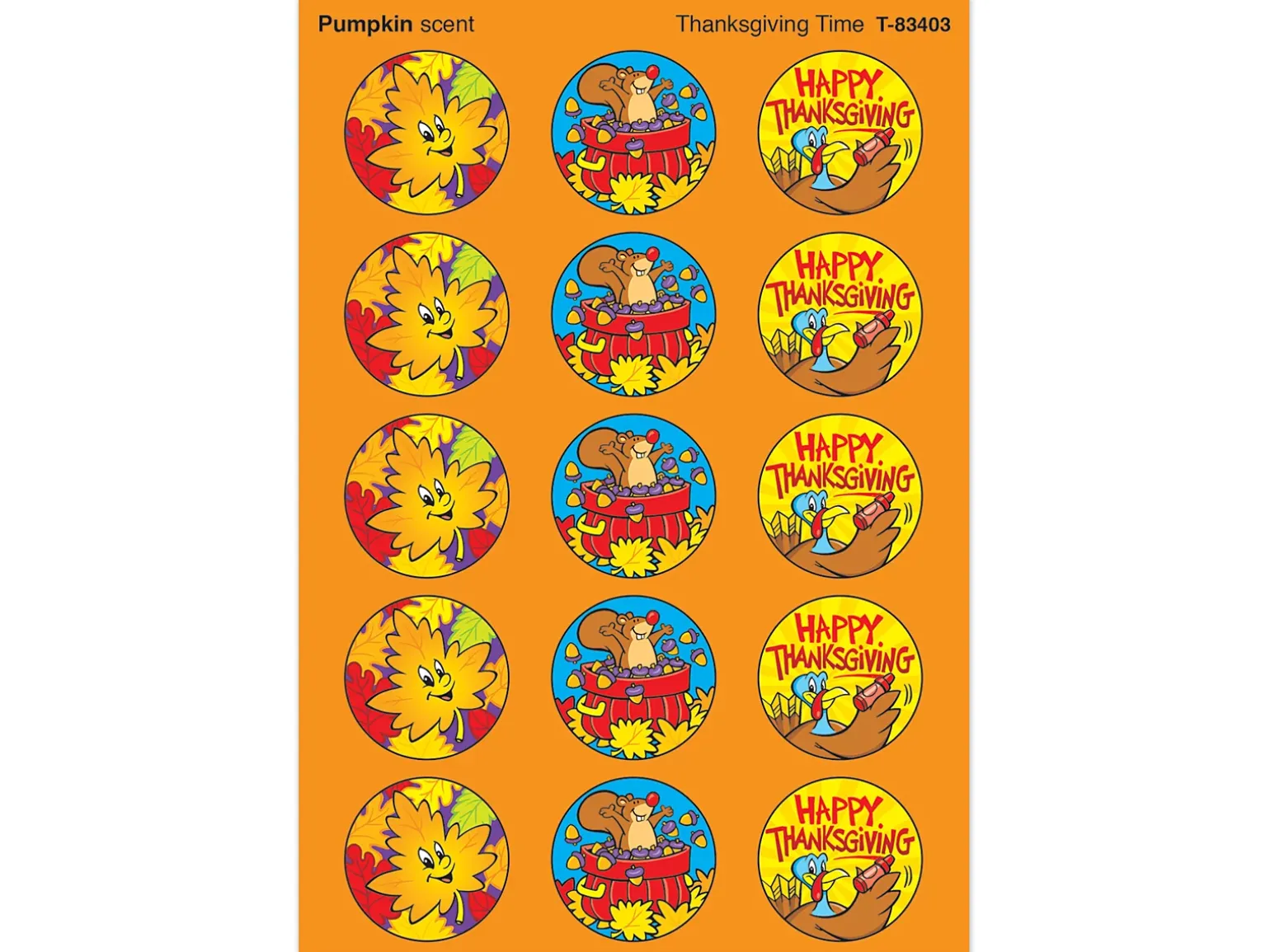 Thanksgiving Pumpkin-Scented Stickers