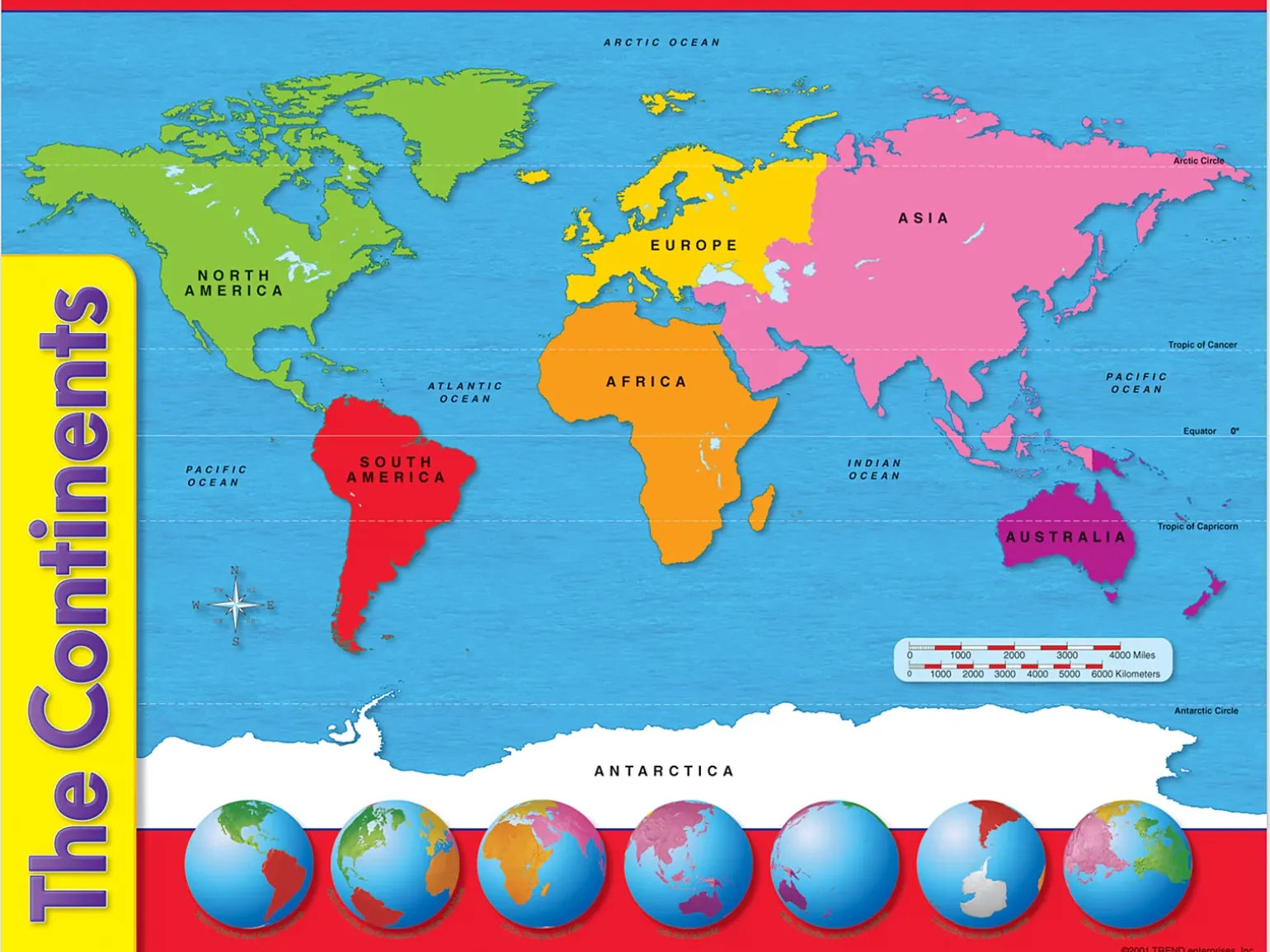 The Continents World Map Poster