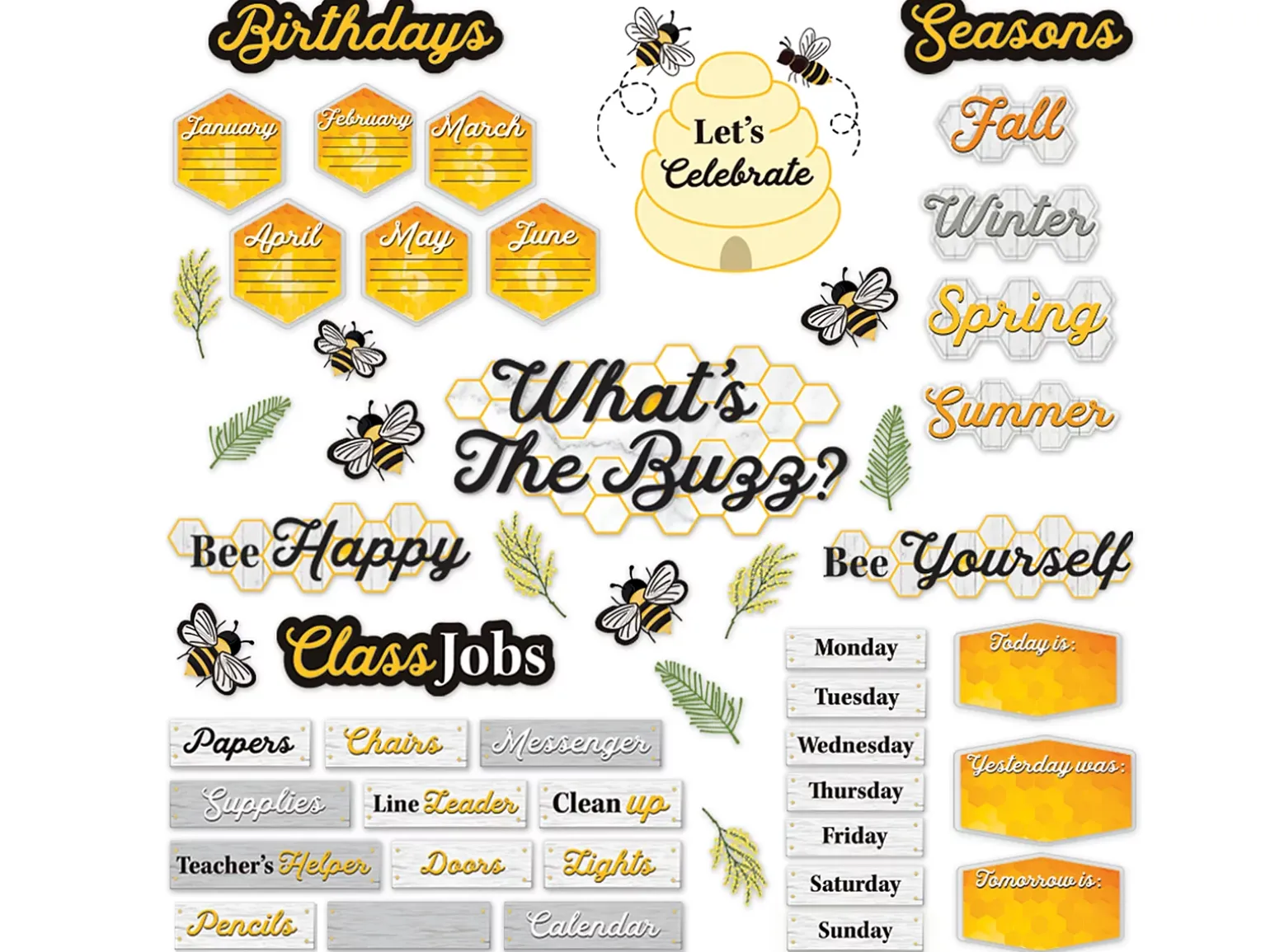 The Hive Classroom Organization Bulletin Board Set