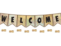 Travel the Map! Welcome Pennant Bulletin Board Set