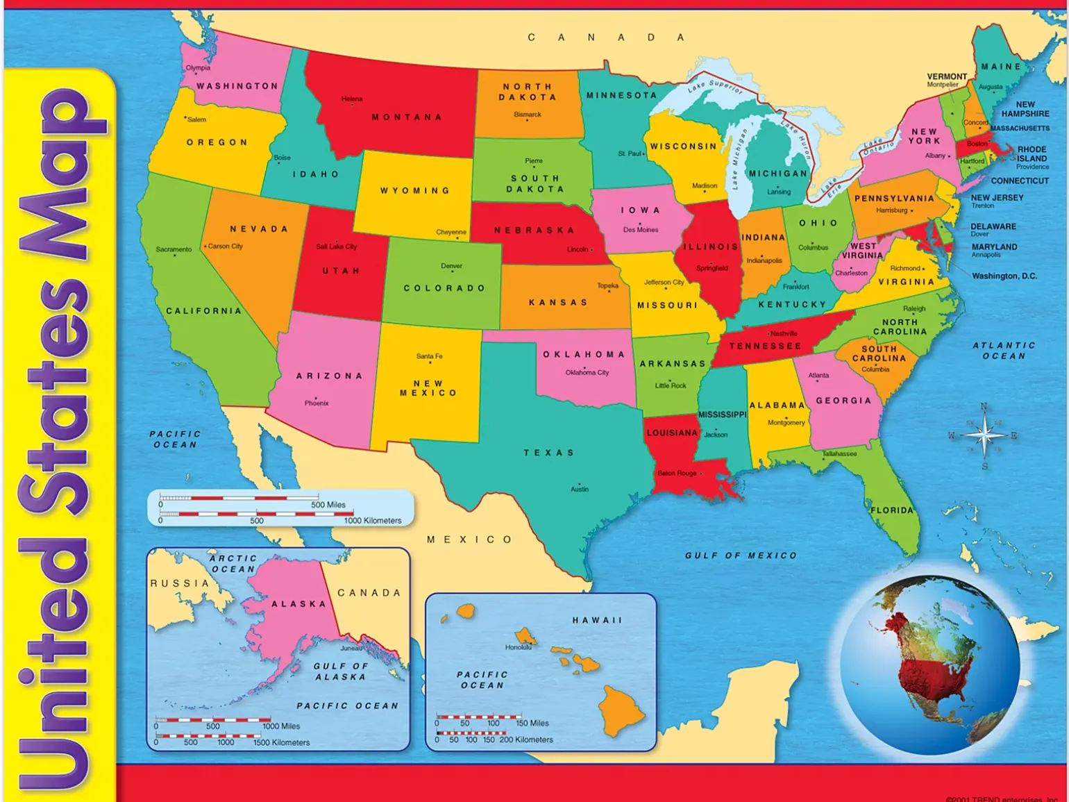 United States Map Poster