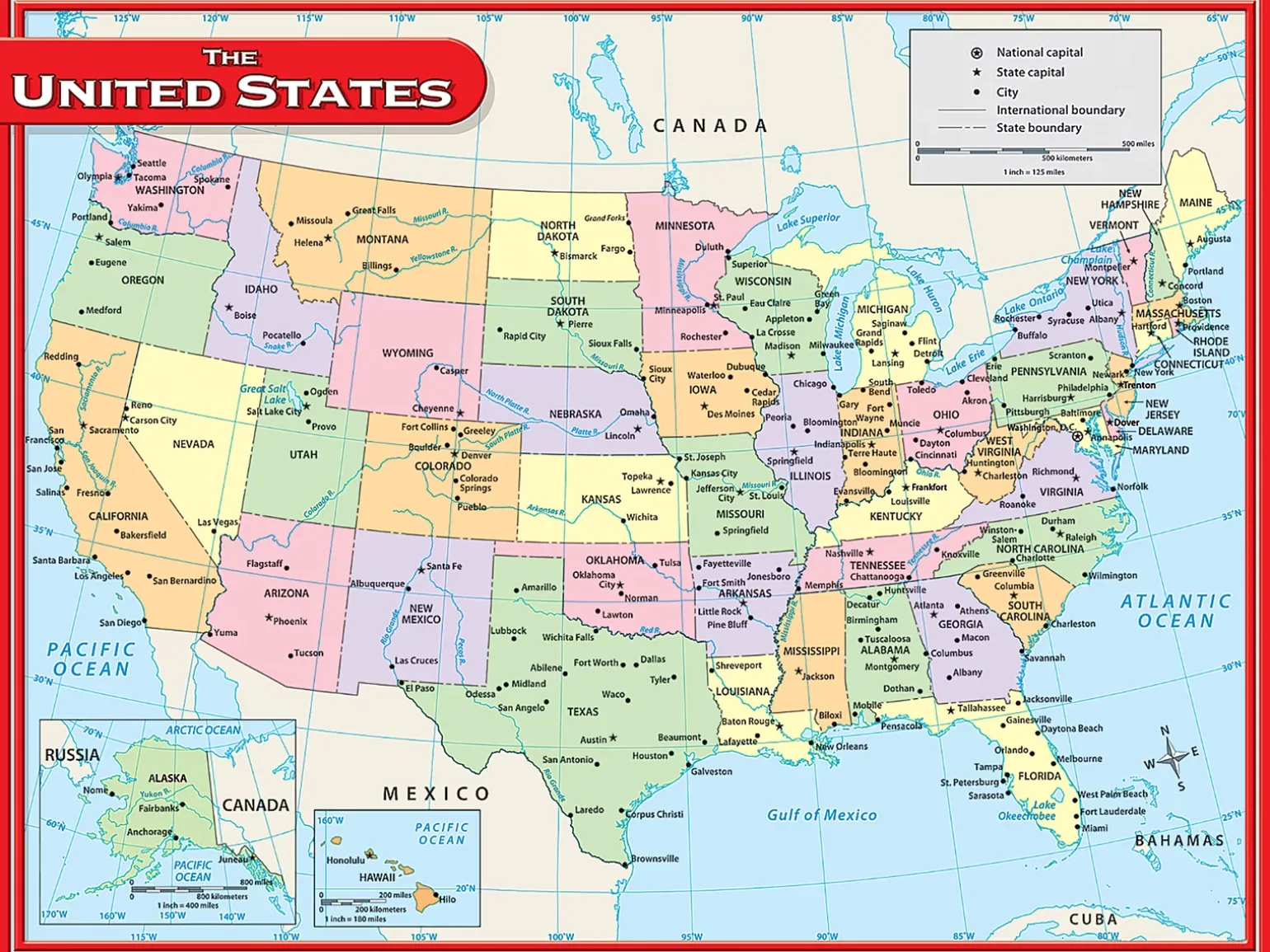 U.S.A. Map Poster