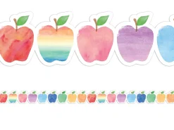 Watercolor Apple Border