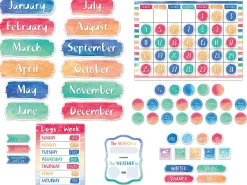 Watercolor Calendar Bulletin Board Set