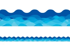 Waves of Blue Scalloped Border