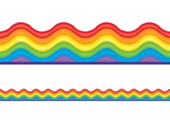 Wavy Rainbow Scalloped Border