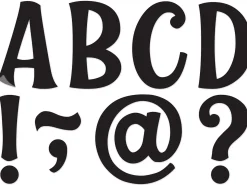 Whimsical Black 3" Magnetic Punch-Out Letters