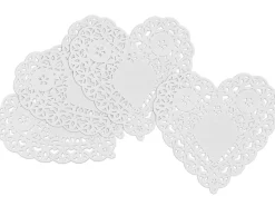 White Paper Heart Doilies - Set of 100