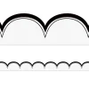 White with Black Scalloped Border