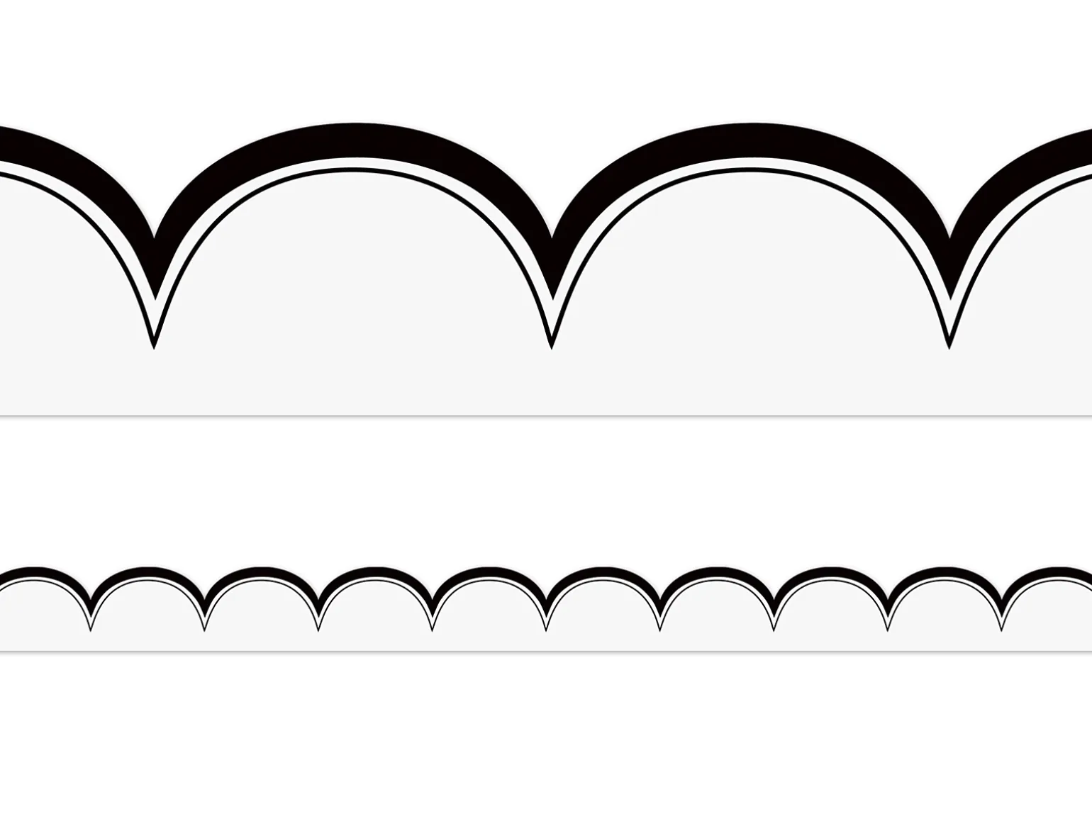 White with Black Scalloped Border
